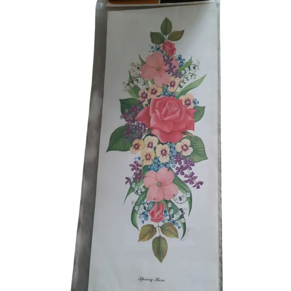 Vintage Floral Decoupage Sheets with Red Rose Motif